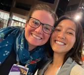 At the Entomological Society of America meeting, doctoral candidate Mia Lippey (right) takes a selfie with Bodil Cass, former postdoctoral scholar in the lab of UC Davis distinguished emeritus professor Jay Rosenheim. Lippey won a coveted President's Prize for her presentation, 